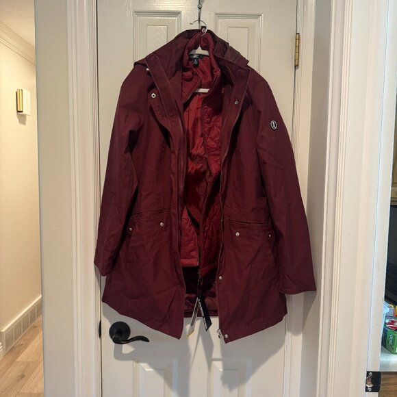 NWT Lands' End 3-in-1 Jacket Maroon Size S - Picture 1 of 6
